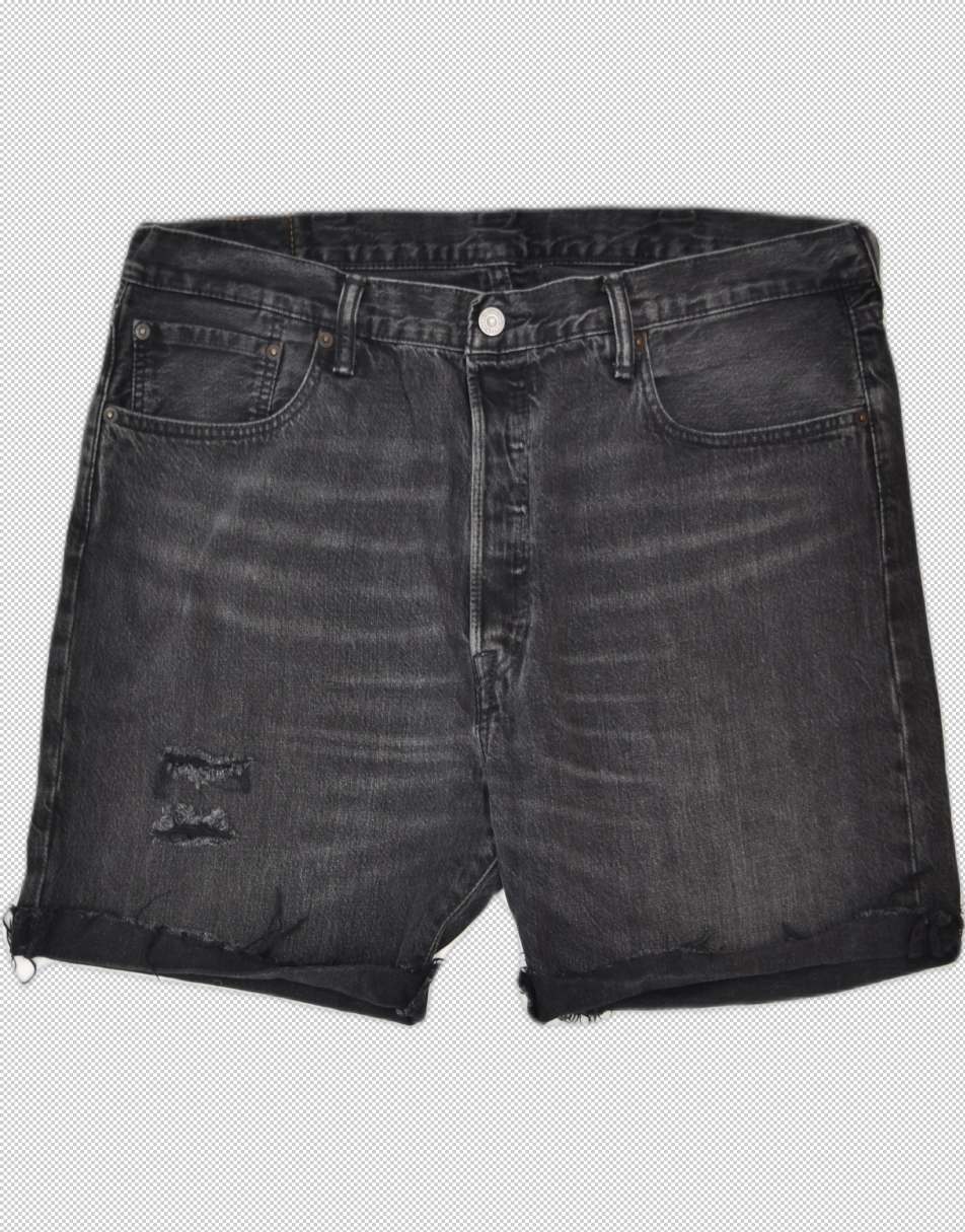 Vintage Levi's Size 2XL 501 distressed denim shorts in black
