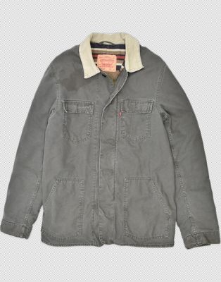 Vintage Levi's Size L 70460 Denim Utility Jacket in grey