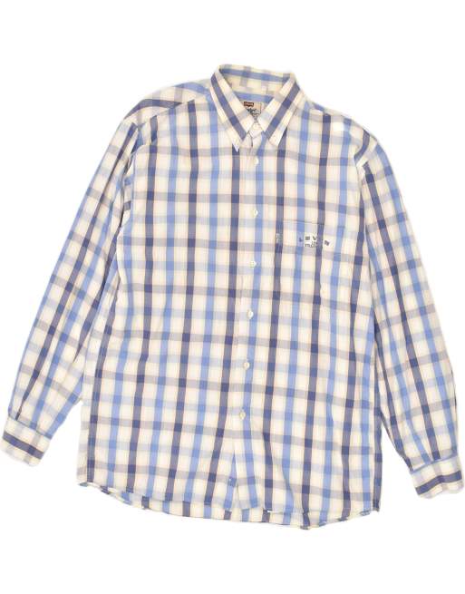 Vintage Levi's Size L Check Shirt in Blue
