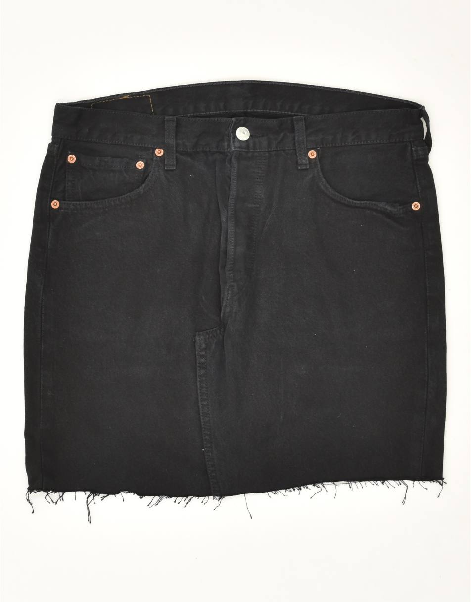 Vintage Levi's Size L Denim Skirt in Black