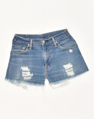Vintage Levi's Size M Distressed Denim Shorts in Blue