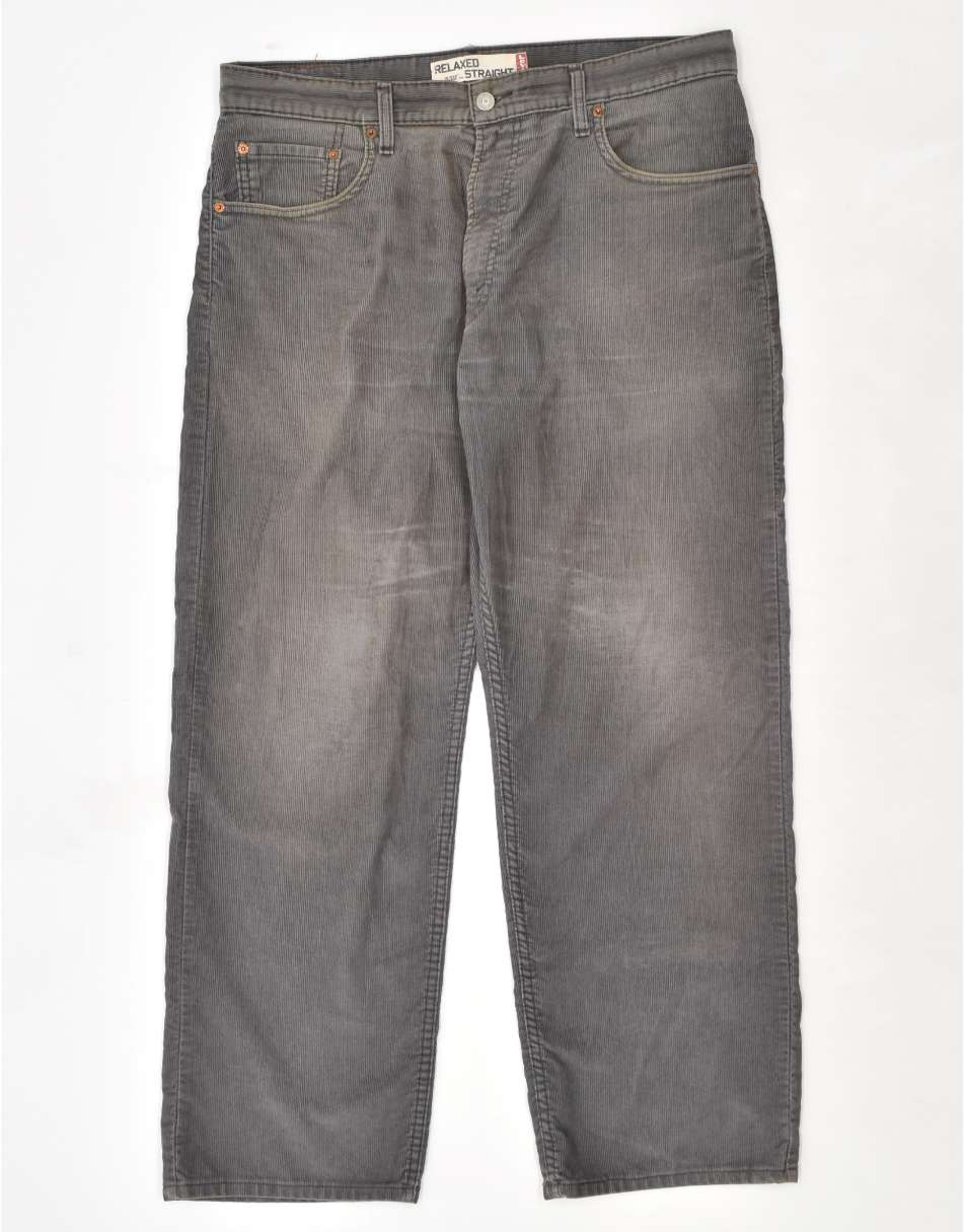 Vintage Levi's Size XL relaxed fit straight corduroy trousers in grey