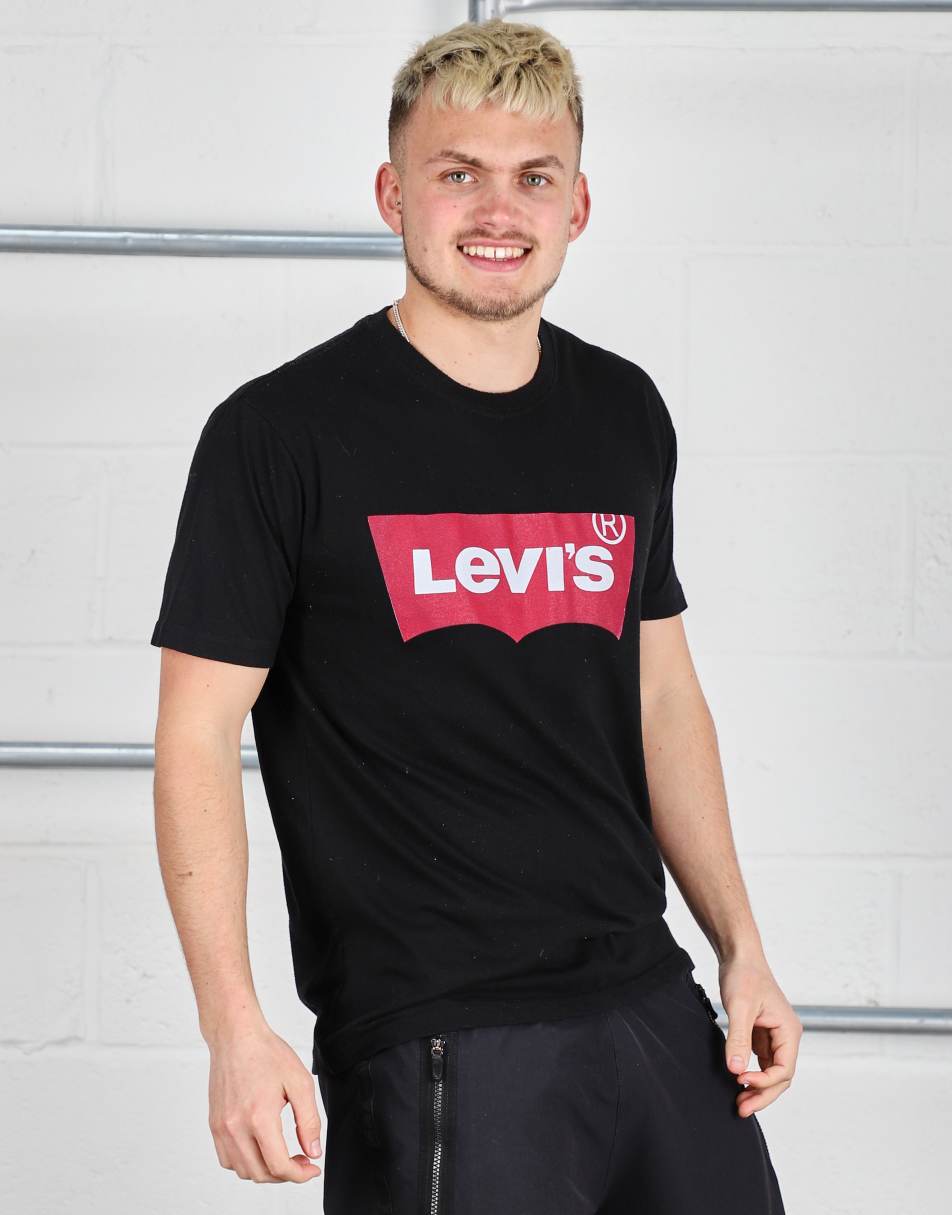 Vintage Levi's Size XL spell out logo t-shirt in black