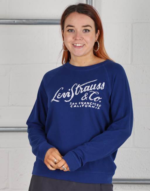 Vintage Levi's Size XL spell out pullover sweatshirt in blue