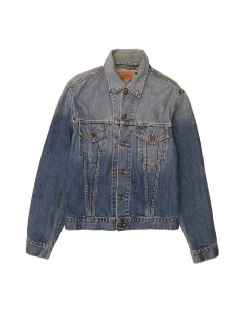 Vintage Levi's Slim Denim Jacket UK 40 Large In Blue - view 1