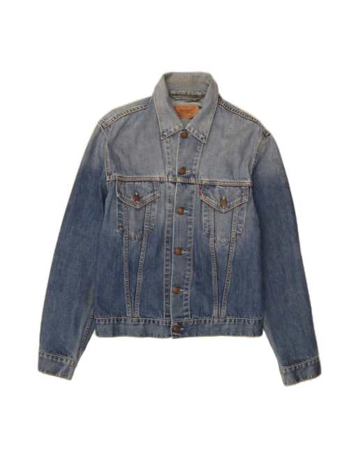 Vintage Levi's Slim Denim Jacket UK 40 Large In Blue