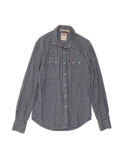 Vintage Levi's Slim Fit Shirt Medium In Blue Check