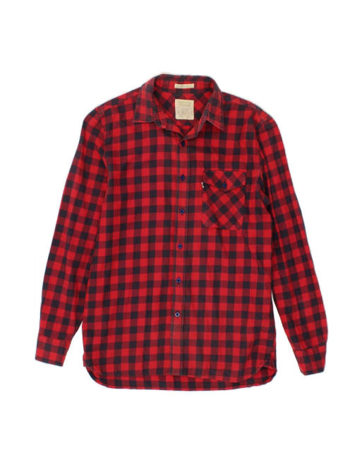 Vintage Levi's Standard Fit Flannel Shirt Small In Red Gingham
