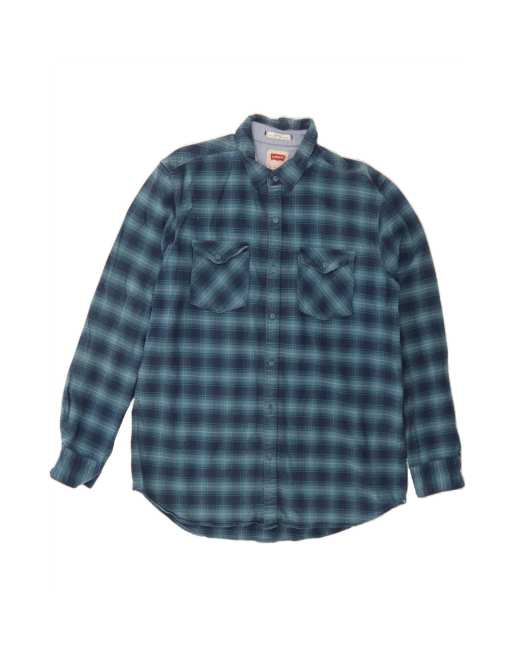 Vintage Levi's Standard Fit Flannel Shirt XL In Blue Check