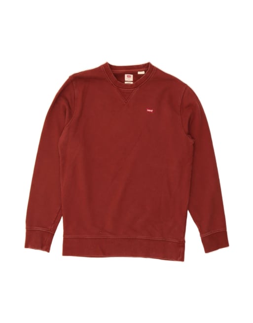 Vintage Levi's Standard Fit Sweatshirt Jumper Medium In Maroon
