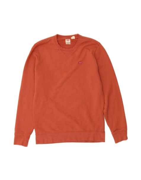 Vintage Levi's Standard Fit Sweatshirt Jumper Small In Orange - view 1