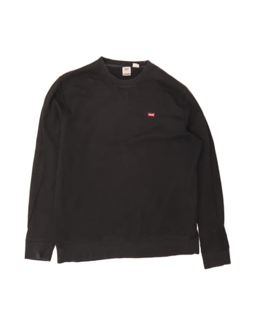 Vintage Levi's Standard Fit Sweatshirt Jumper XL In Black