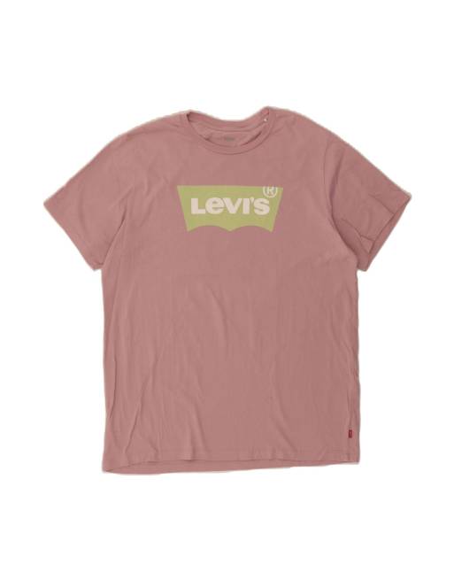 Vintage Levi's Standard Graphic T-shirt Top Large In Pink