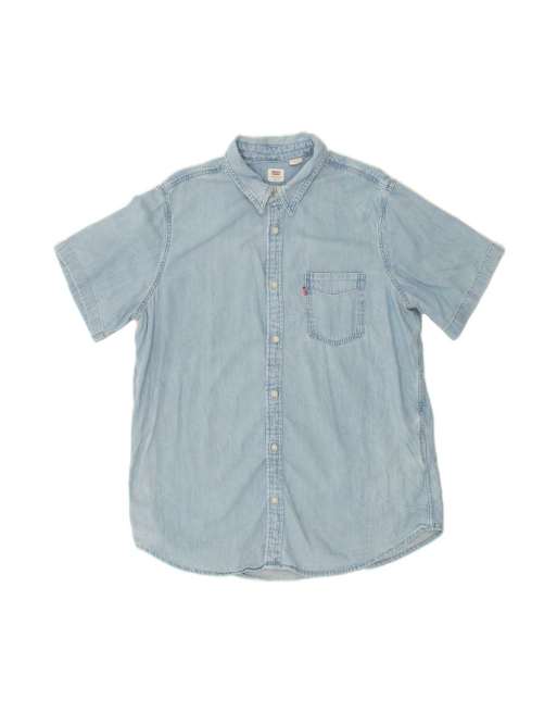 Vintage Levi's Standard Short Sleeve Shirt XL In Blue