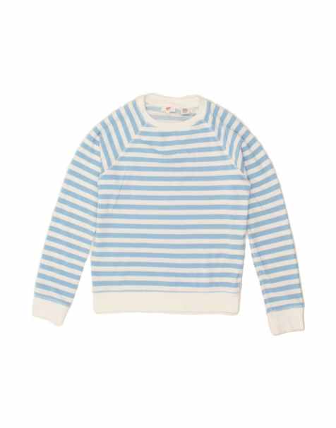 Vintage Levi's Sweatshirt Jumper Uk 6 XS In Blue Striped - view 1