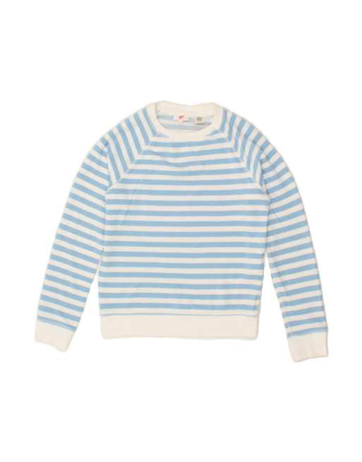 Vintage Levi's Sweatshirt Jumper Uk 6 XS In Blue Striped