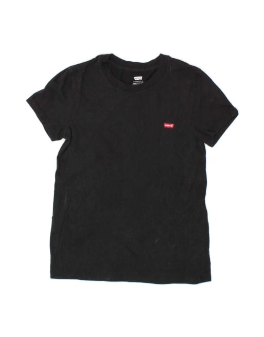 Vintage Levi's T-shirt Top UK 2 2XS In Black
