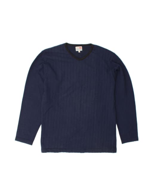 Vintage Levi's V-neck Jumper Sweater Large In Blue