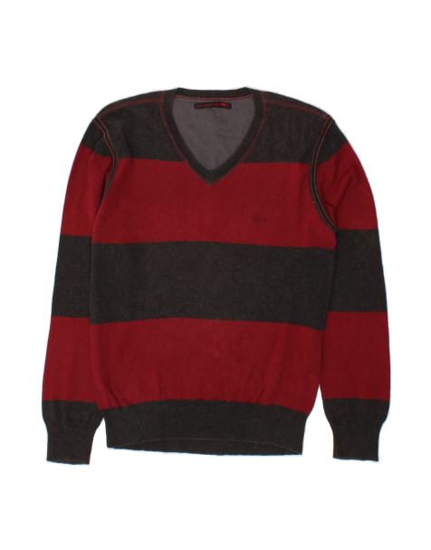 Vintage Levi's V-neck Jumper Sweater Large In Red Colourblock - view 1