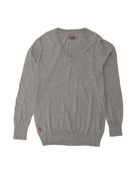 Vintage Levi's V-neck Jumper Sweater Medium In Grey - view 1
