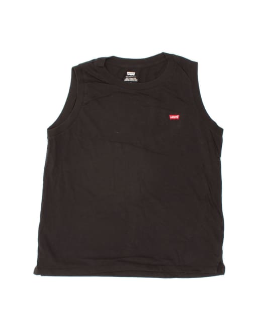 Vintage Levi's Vest Top UK 14 Medium In Black