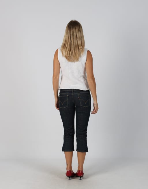 Vintage Levi's XS 3/4 jeans in blue, 3 of 4