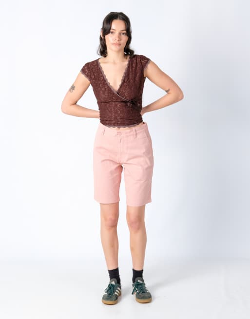 Vintage Levi's XX Chino 30x19 Canvas Cargo Shorts Baby Pink, 2 of 4
