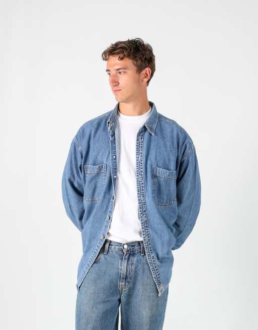 Vintage Levi's xxl long sleeve shirt in light blue Denim