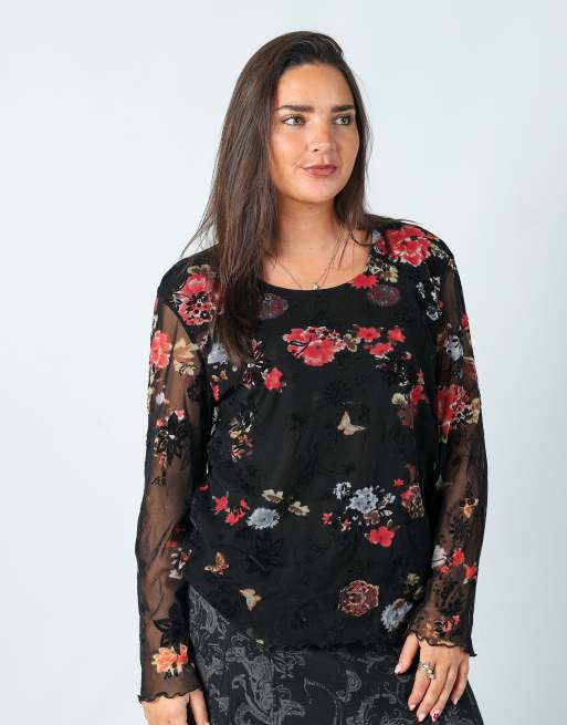 Vintage Lewinger M long sleeve top in black