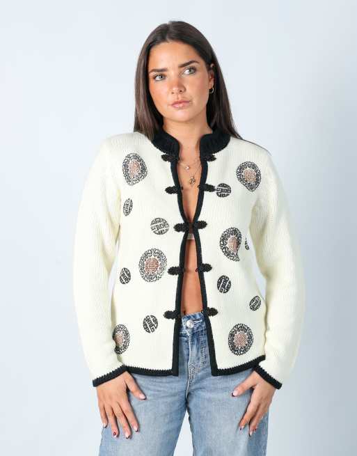 Vintage Libellula Rossa S knitted jumper in cream