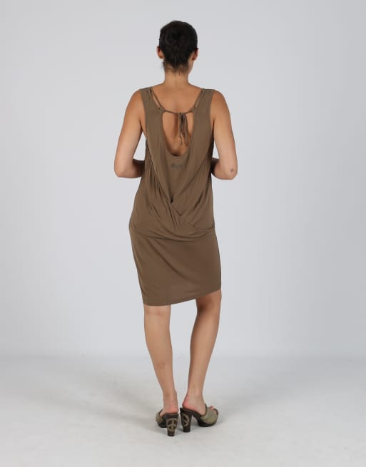 Vintage Liu Jo M woven midi dress in brown, 3 of 4