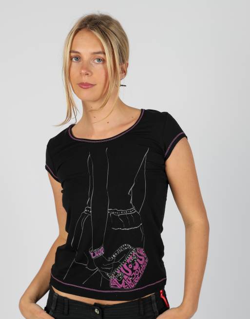 Vintage Liu Jo S baby tee in black, 3 of 4