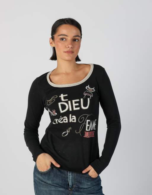 Vintage Liu Jo S long sleeve top in black, 1 of 4