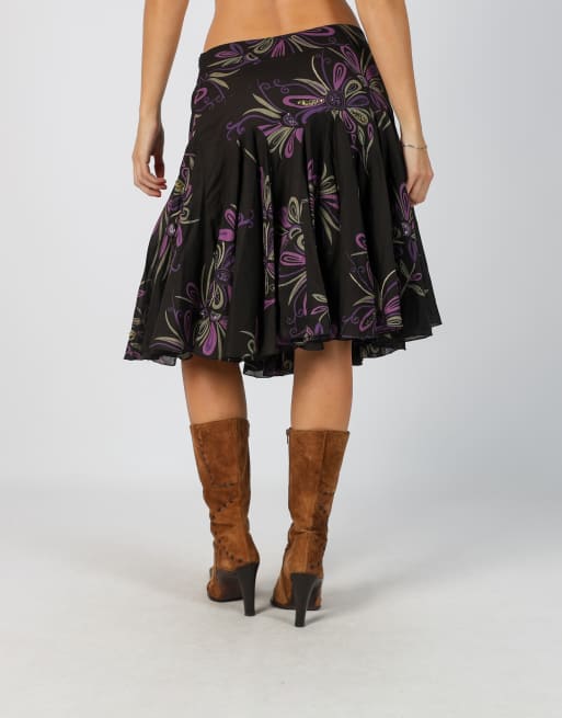 Vintage Liu Jo S woven midi skirt in black, 4 of 4
