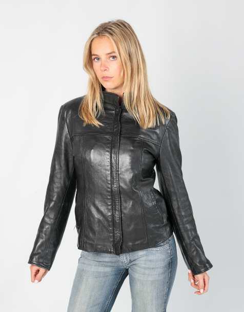 Vintage L.Lambertazzi S leather jacket in black - view 1