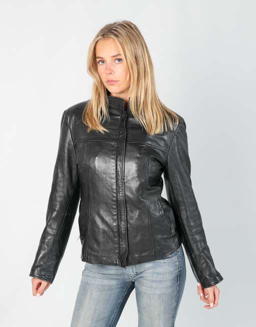 Vintage L.Lambertazzi S leather jacket in black