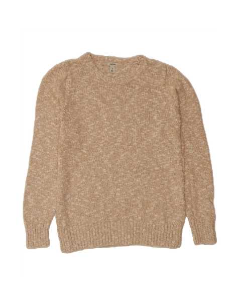 Vintage L.l.bean Boat Neck Jumper Sweater UK 12 Medium In Beige - view 1