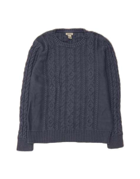 Vintage L.l.bean Boat Neck Jumper Sweater UK 14 Medium In Blue - view 1