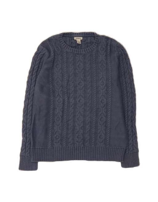 Vintage L.l.bean Boat Neck Jumper Sweater UK 14 Medium In Blue