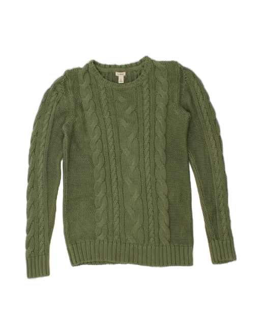 Vintage L.l.bean Boat Neck Jumper Sweater UK 14 Medium In Green