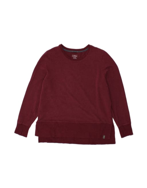 Vintage L.l.bean Boat Neck Jumper Sweater UK 18 XL In Burgundy