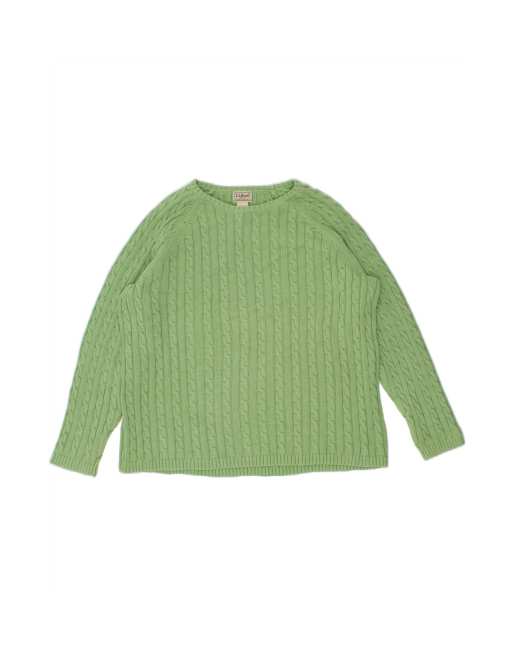 Vintage L.l.bean Boat Neck Jumper Sweater UK 22 3XL In Green