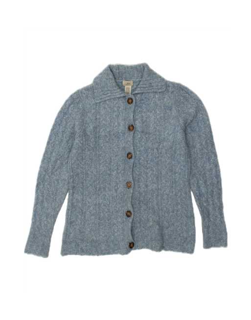 Vintage L.l.bean Cardigan Sweater UK 14 Medium In Blue Flecked