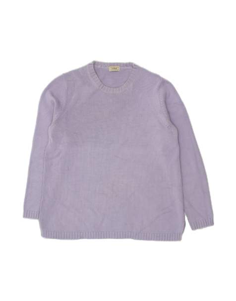 Vintage L.l.bean Crew Neck Jumper Sweater UK 14 Large In Purple - view 1