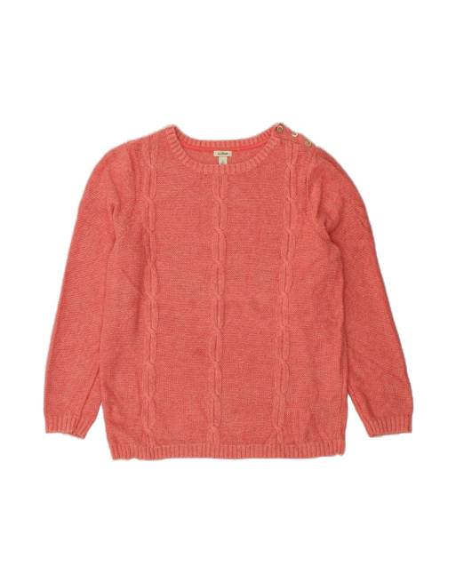 Vintage L.l.bean Crew Neck Jumper Sweater UK 16 Large In Pink