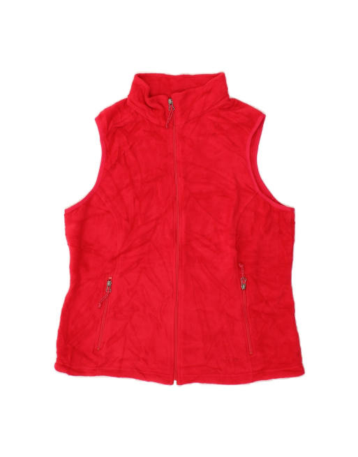 Vintage L.l.bean Fleece Gilet UK 16 Large In Red
