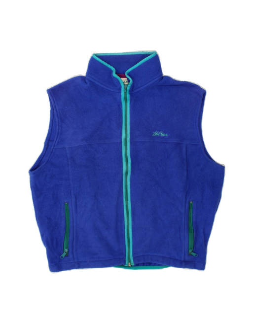 Vintage L.l.bean Fleece Gilet UK 42 XL In Blue Wool