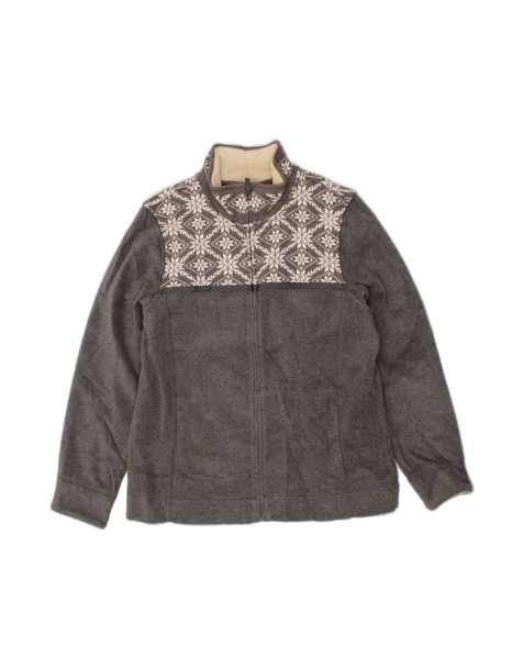 Vintage L.l.bean Fleece Jacket UK 16 Large In Grey Fair Isle - view 1