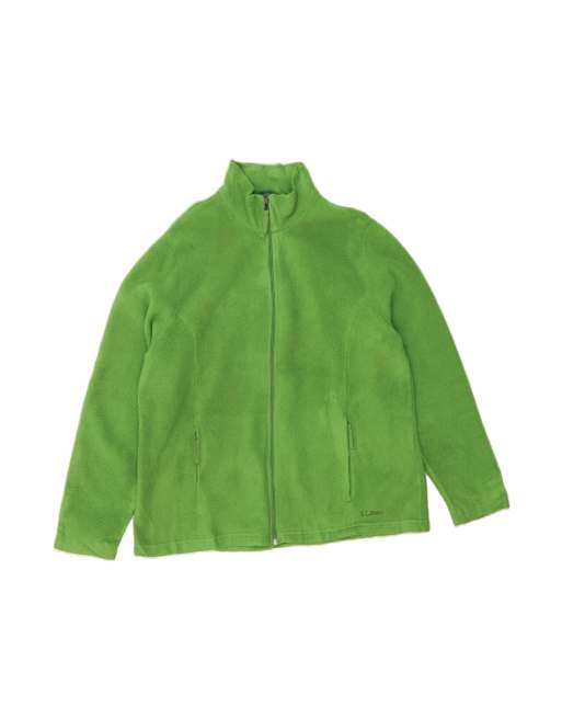 Vintage L.l.bean Fleece Jacket UK 18 XL In Green