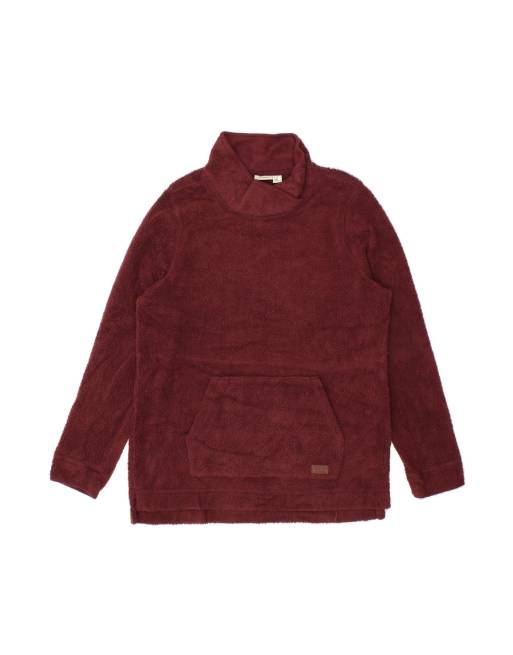 Vintage L.l.bean Fleece Jumper UK 16 Large In Burgundy